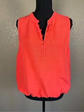 cloth & stone Coral Button-Front Sleeveless Henley Tank
